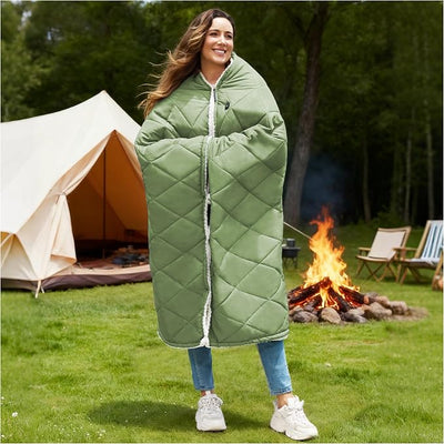 Heated Blanket Battery Operated,Portable Heated Throw Shawl Poncho(Green 26,50''X70'')