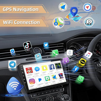 Car Stereo Radio for Kia Forte 2009 2010 2011 2012 2013 2014 2015 2016 2017 with Wireless CarPlay Android Auto 9" Touch Screen Bluetooth Audio with GPS Mirror Link WiFi RDS Hi-Fi Backup Camera MIC