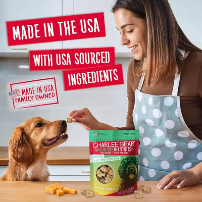 Charlee Bear Grain Free Freeze-Dried Dog Treats, Beef Liver & Cheese, High Protein, Limited Ingredient Training Treats or Meal Topper, 2.25 oz, Made in USA
