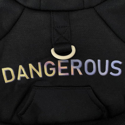 Izefia Dog Hoodie Clothes with Pocket 4 Legs Jumpsuit Fleece Sweater Winter Sweat Shirt Warm Cotton Hoodies for Small Dog Medium Large Cat Black XS