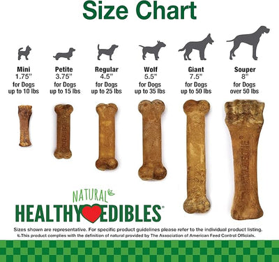 Nylabone Healthy Edibles Natural Dog Chews Long Lasting Roast Beef Flavor Treats for Dogs, X-Small/Petite (2 Count) (Pack of 2)