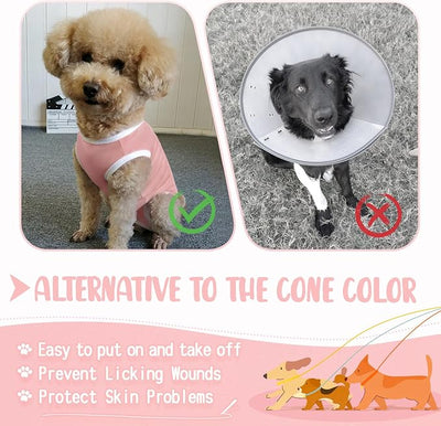 Dog's Recovery Suit Post Surgery Shirt for Puppy, Small Dog Surgical Recovery Suit for Female Male Dogs, Dog Onesie Protect Surgical Wound(Pink-XL)