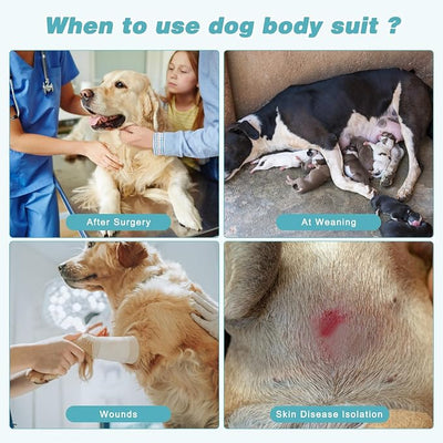 2 Packs Breathable Cotton Dog Recovery Suit for After Neuter Spay Abdominal Wounds Protector, Professional Anti-Licking Onesies for Male Female Pets Surgery Bandages, S Textured Bule Purple