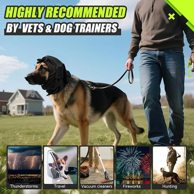 Dog Ear Muffs Noise Protection,Noise Cancelling Ear Wraps for Dogs,Washable Sound Absorbing Inserts