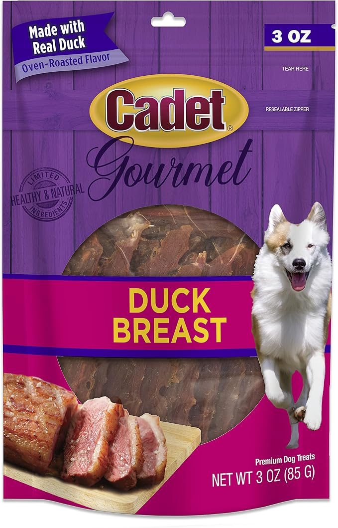 Gourmet Duck Jerky Dog Treats For Training - Healthy & Natural Dog Training Treats for Small & Large Breeds - Inspected & Tested in USA (3 oz.)