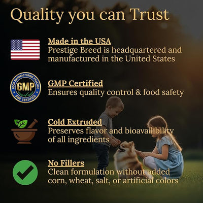 Multivitamins, Balanced Nutrition for Your Pomeranian, 90 Count, Made in the USA with Real Bacon