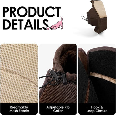 AOFITEE Large Dog Cone - Adjustable Dog Cone to Stop Licking, Foldable Extra Large Cones Dogs for Wound Healing, Pet Elizabethan Cones Collar After Surgery, XL Fabric Pet Neck Collar, Brown X-Large