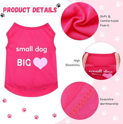 Reginary 8 Pieces Dog Shirts Girl Small Dog Clothes for Chihuahuas Yorkies Female Puppy Shirts Printed Pet Outfit Cute Breathable Soft Valentine's Day Doggie Cat Lovers Gift(Cute Pattern,Size L)