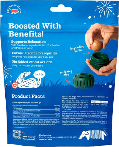 WOOF Refill BBQ Pops & Summer Pupsicle Favorite Distraction Grain-Free Smokey Beef Flavor Lickable Dog Treats - Small 10 Count