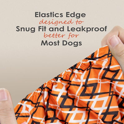wegreeco Washable Male Dog Belly Band (Stylish Pattern)- Pack of 3 - Washable Male Dog Belly Wrap, Dog Diapers Male (Yellow Geometric, Small)
