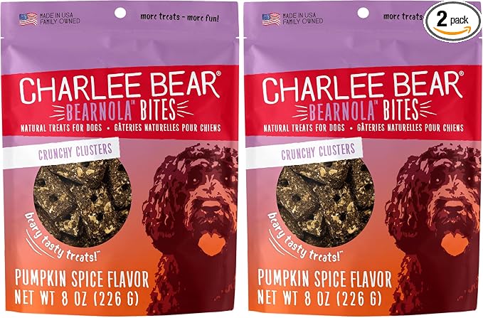 Bearnola Bites Dog Treats, Pumpkin Spice Flavor, 8oz (Pack of 2)