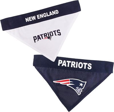 Pets First NFL New England Patriots Reversible Bandana Size XX-Large for Dogs & Cats. 2 Sided Sports Bandana, Premium Embroidery Team Logo, Many NFL Teams Available