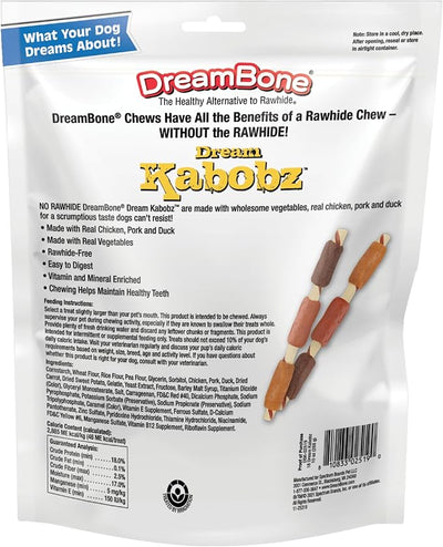 DreamBone Dream Kabobz, Rawhide-Free Chews for Dogs, 54 Count (3 Packs of 18 Count)