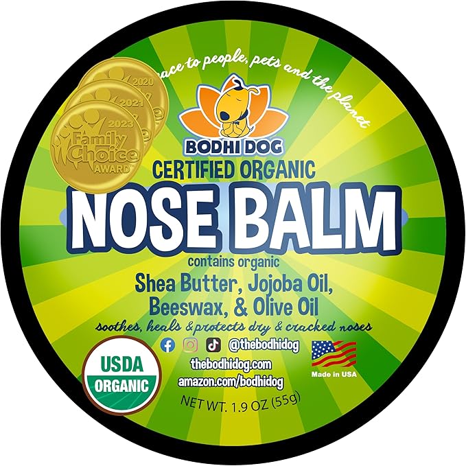 Organic Nose Balm - Moisturizes, Soothes & Protects Dry and Cracking Noses - USDA Certified Organic for Dogs & Cats - Suitable for All Breeds, Including Bulldogs, Retrievers & Terriers (2oz)