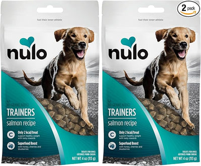 Nulo Trainers Salmon Recipe Grain-Free Low-Calorie Healthy Dog & Puppy Training Treats, 4 Ounce Pouch (Pack of 2)