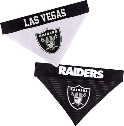 Pets First NFL LAS Vegas Raiders Reversible Bandana Size XX-Large for Dogs & Cats. 2 Sided Sports Bandana, Premium Embroidery Team Logo, Many NFL Teams Available