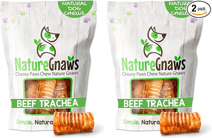 Beef Trachea Chews for Dogs 3" (12 Count) - Long Lasting Natural Crunchy Dog Chew Bones - Rawhide Free (Pack of 2)