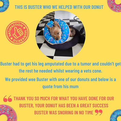 Dog Donut Collar | Alternative to Traditional or Soft Dog Cones | Inflatable Post-Surgery Cone for Small Dogs (Blue)