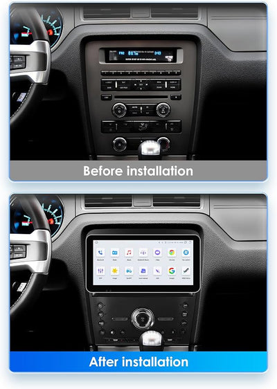 Android 14 Car Stereo Radio for Ford Mustang (2010-2014), 10.33 Inch QLED Touchscreen 8Core 4+32GB GPS Navigation with Wireless Carplay Android Auto Local Weather Bluetooth SWC QLED DSP RDS