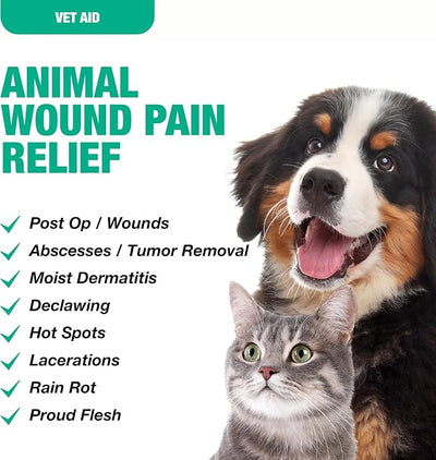 Animal Wound Care Spray - Pet Wound Care for Pet Supplies - Saline Spray for Pet Care - Supports Dermatitis, Hot Spots, Abscesses & More - 4 oz