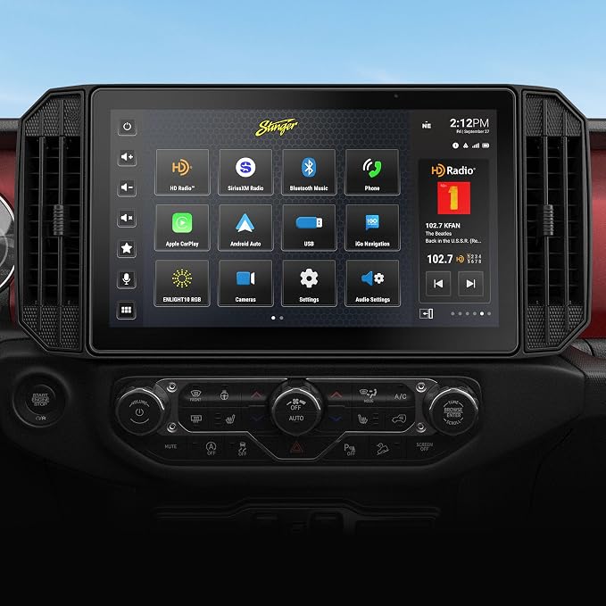Stinger HORIZON12 Wrangler JL (18-23) & Gladiator JT (20-23) 12.8" HD Touchscreen Car Stereo, Wireless Apple CarPlay/Android Auto Radio, Bluetooth Receiver Head Unit, Off-Road Gauges, GPS, Audio EQ