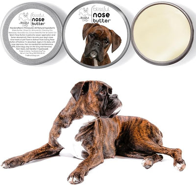 The Blissful Dog Brindle Boxer Nose Butter, Versatile Dog Nose Balm for Dry Nose, Handcrafted Nose Moisturizer, Easy-to-Apply Dog Essentials, Unscented, 4 oz.