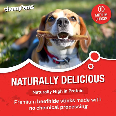 CHOMP 'EMS Purehide Sticks Healthy Natural Rawhide Dog Chew, 4 oz