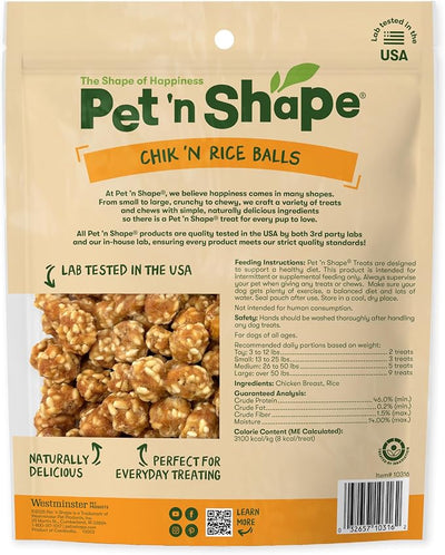 Pet 'n Shape Chik 'n Rice Balls Dog Treats - 1 Pound
