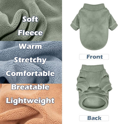 GYALAPERI Dog Sweater, 3 Pack Dog Sweaters for Small Dogs Girl Boy, Ultra Soft Warm Puppy Clothes Dog Coat for Winter (Lt Blue+Olive+Brown, Medium)