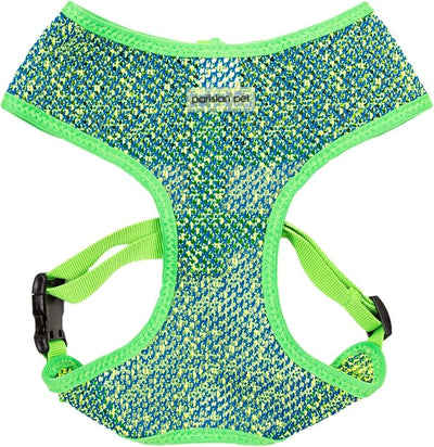Parisian Pet Dog Harness - Breathable Mesh Green Blue No Pull Puppy Harness with Leash Ring - Adjustable Harnesses for Dogs - Soft Padded Step-in Pet Vest - Lightweight Dog Vests for Small Sized Dogs