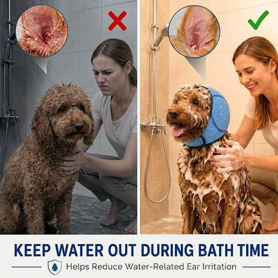 HOFi Dog Ear Covers for Bath: Waterproof Ear Protection to Block 99% Water | Reduce Ear Infections Risks During Bath Time - Designed for Small Breeds Dachshund/Westie/Shiba Inu