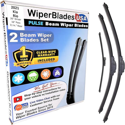Wiper Blades for 2021 Kia Rio Wipers w/1yr Warranty (Set of 3) w/Rear Wiper