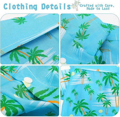 Hawaiian Dog Shirt – Lightweight and Breathable Summer T-Shirt with Tropical Prints, Fun Beach Outfit for Small, Medium, and Large Dogs, Perfect for Hot Days and Outdoor Vacation.Tree S