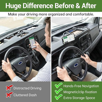 Magnetic Phone Mount Holder for 2020-2026 Ford Transit 150 250 350 Magnet Dash Cell Phone Cradles Adjustable Phone Stand Accessories for 2020+ Transit 150-350(Not for Transit Connect)