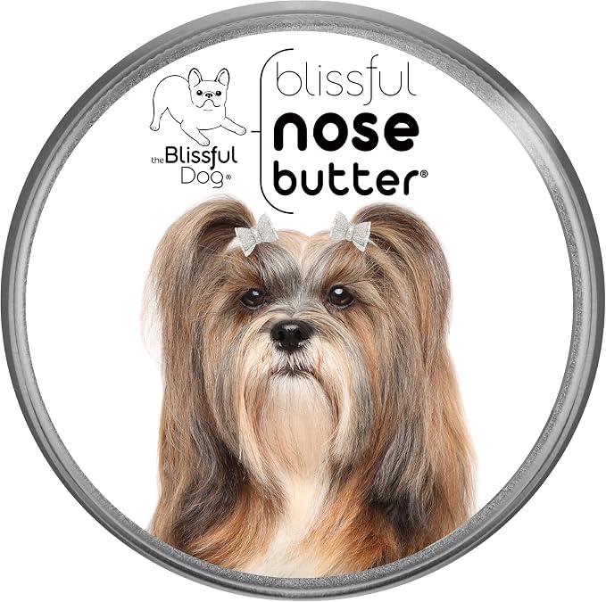 Lhasa Apso Nose Butter for Dry, Cracked Skin, Lick-Safe Dog Nose Balm with Moisturizing Shea Butter, Almond, Olive, and Essential Oils, Pet Supplies, Uncented, 1 oz.