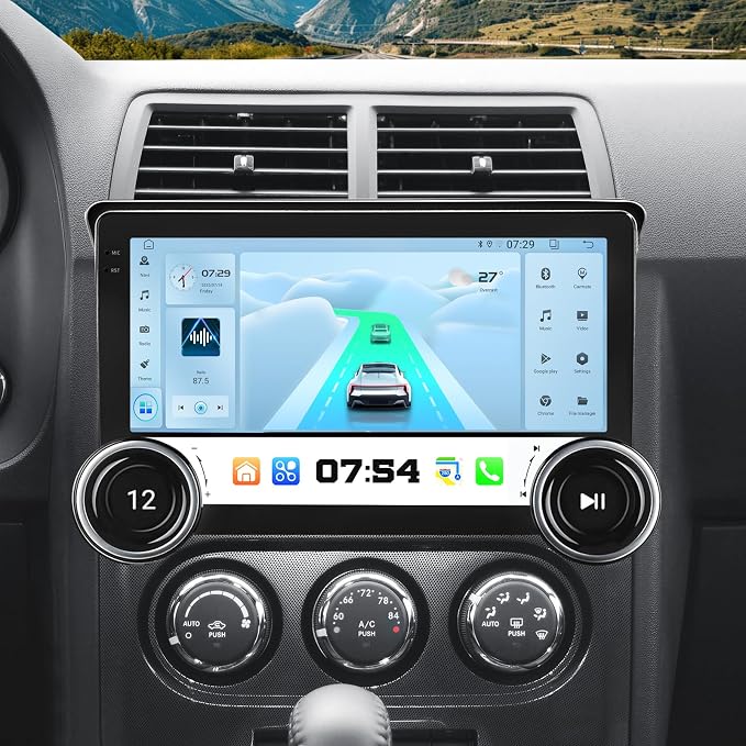 Car Radio for Dodge Challenger & Avenger 2008-2014 Stereo Replacement Dual Knob Upgrade 10.1” Android 13 Touch Screen Wireless CarPlay & Android Auto Head Unit GPS Bluetooth 5.0 WiFi DSP SWC FM/AM 64G