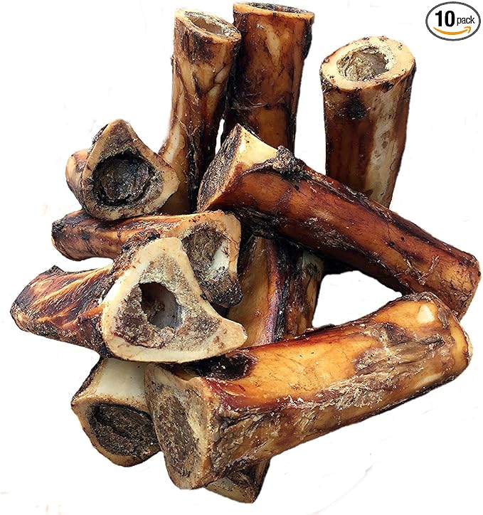 Beef Marrow Large Dog Bones Long Lasting for Aggressive Chewers - USA Made Single Ingredient Champ Bones for Large Dogs Over 50 Pounds - 10 Pack