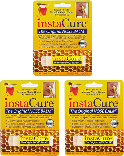 Original Nose Balm. Fast Relief for Cracked Dry & Sore Noses with Raw Manuka Honey Vitamin E Shea Butter Aloe Vera Oil. Heals Dog’s Dry Cracked Nose (3 Pack)