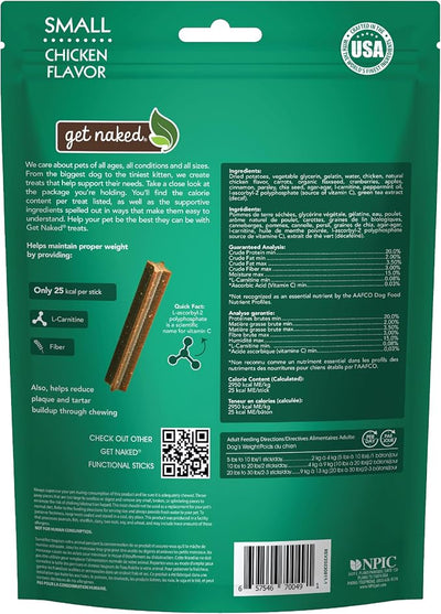 Get Naked Grain Free 1 Pouch 6.2 Oz Weight Management Dental Chew Sticks, Small