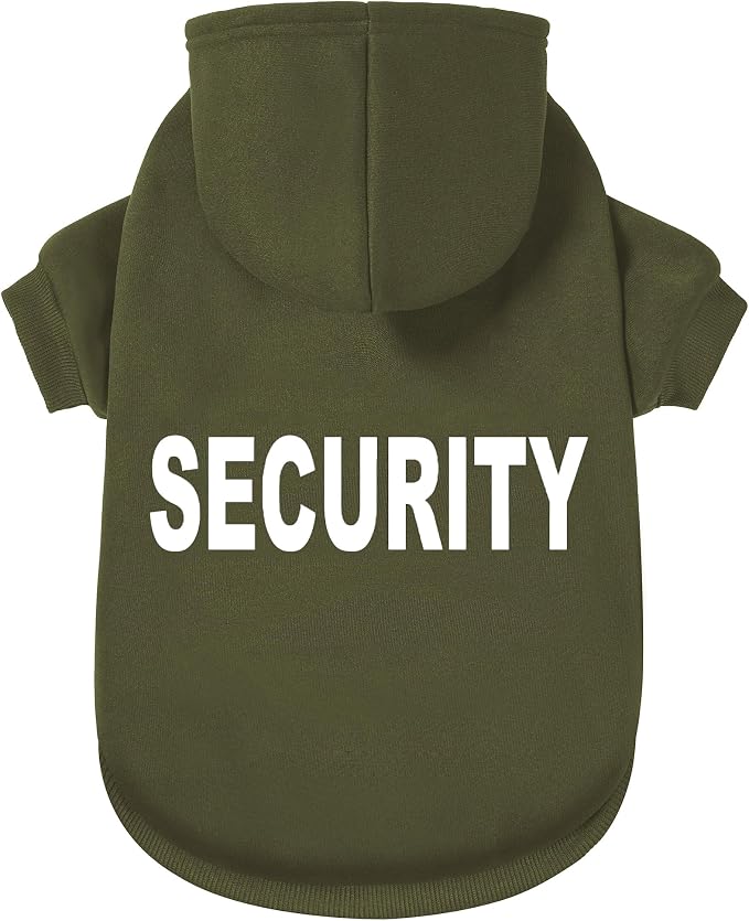 Security Dog Hoodie - Soft & Warm Dog Sweater with Leash Hole Design for Dog Cat,Dog Clothes Pullover Hoodies for Christmas, Holidays and Daily Wear (Green (Security), Large)