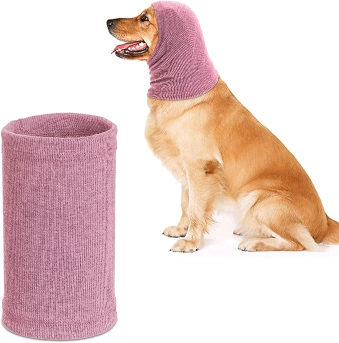 Dog Ear Muffs - Noise Protection & Warm Winter Ear Scarf (Pink, Small)