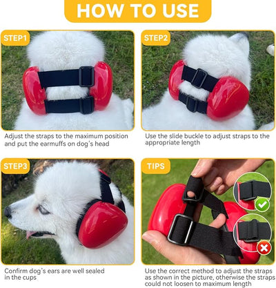 derYEP Dog Earmuffs for Hearing Protection 29dB NRR Ear Muffs Noise Protection (Medium, Blue)