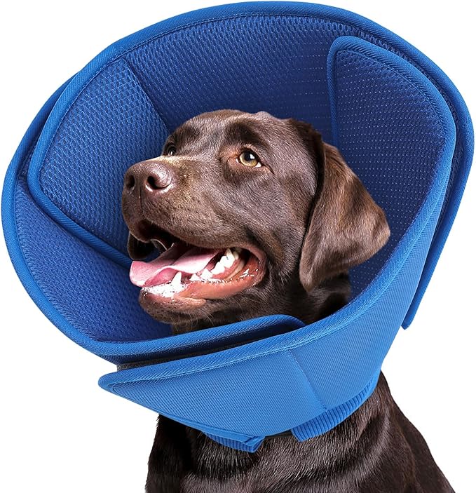 Soft Dog Cones for Large Dogs,Comfy Dog Cone for Dogs to Stop Licking After Surgery,Adjustable Pet Cone Alternative for Wound Healing,Blue,X-Large