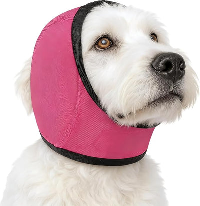 Dog Shower Cap, No Flap Ear Wraps for Dogs, Dog Ear Muffs for Bath – Waterproof Pet Ear Covers for Swimming & Noise Anxiety Relief (Pink, L(Head Circumference 18"-24"))