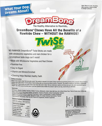 DreamBone Twist Sticks, Made with Real Chicken, Rawhide-Free Chews for Dogs, 50 Count (3 Pack)