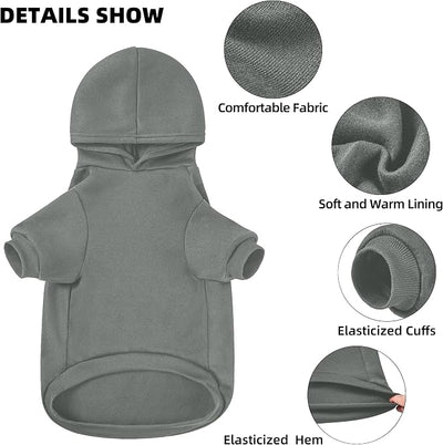Dog Sweater Dog Hoodie Cold Weather Coat Hooded Sweatshirt for Puppies,Cats, Small Medium Large Dogs (Grey(It's My Birthday), X-Large)