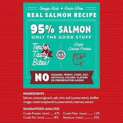 Stella & Chewy's Premium Salmon Jerky Dog Treats - 95% Real Fish Bites for Sensitive Stomachs - Natural Limited Ingredient Treats for Small and Large Dogs - No Grain, Wheat or Soy - 6 oz Bag