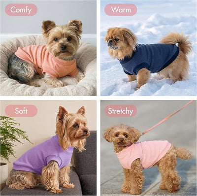 2 Pack Dog Shirt for Small Supplies Functional Waffle Dog Clothes Warm Soft Sweatshirt Outfit for Dogs Cats Pet Apparel