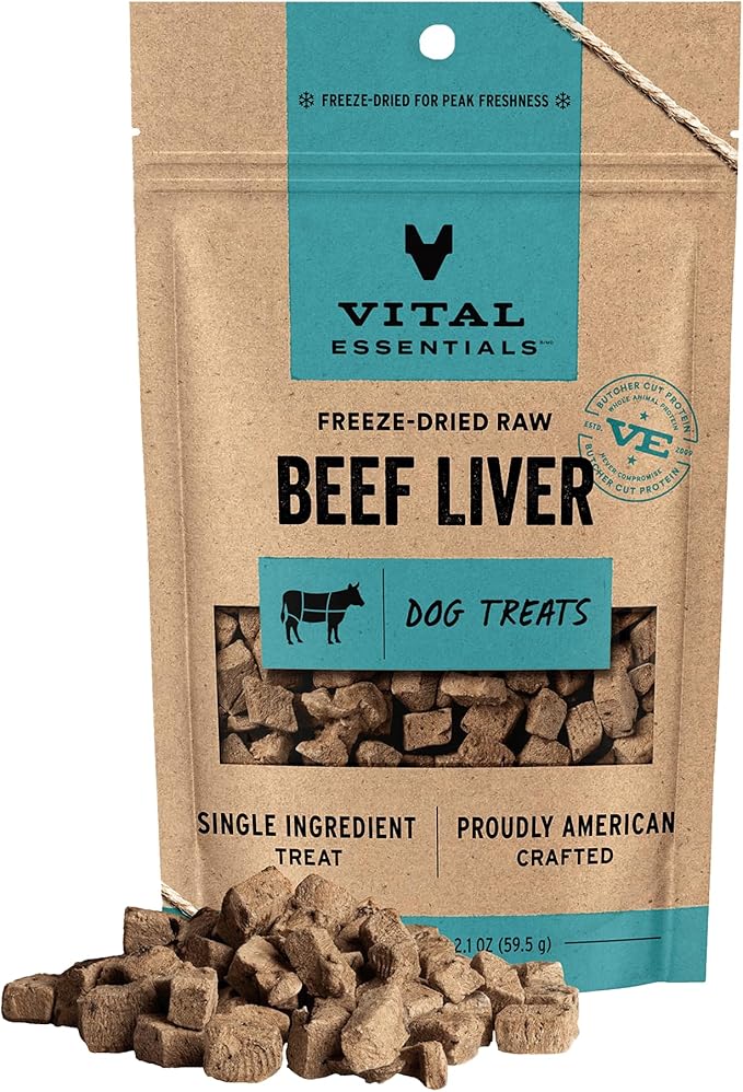 Freeze Dried Dog Treats | Beef Liver, Single Ingredient | Premium Quality | Grain Free Training Treats for Dogs, 2.1 oz Bag