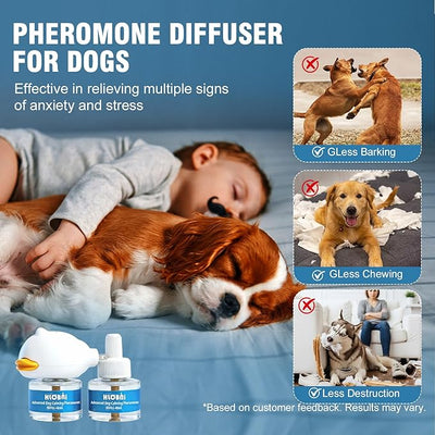 Dog Calming Diffuser – 2-Pack Dog Pheromone Calming Diffuser Kit for Stress, Anxiety, Barking & Destructive Behavior Relief, Perfect for Separation Anxiety & Aggression (Blue, 2 Count (Pack of 1))
